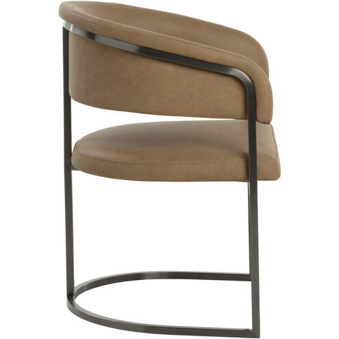 Marris Gunmetal / Milliken Cognac Dining Armchair